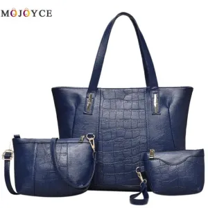 3pcs Famous Brand Women Bag Ladies Shoulder Bags PU Leather Female Handbags Large Capacity Casual Tote Bolsa Feminina