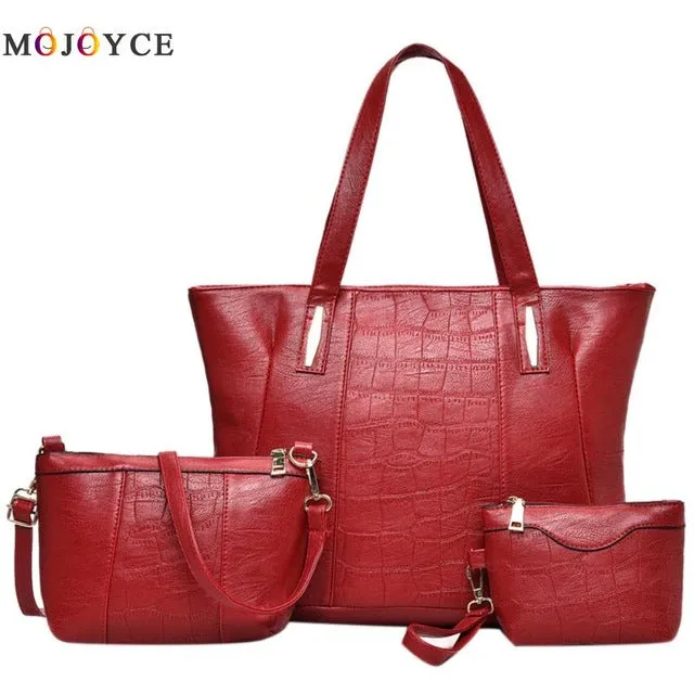 3pcs Famous Brand Women Bag Ladies Shoulder Bags PU Leather Female Handbags Large Capacity Casual Tote Bolsa Feminina