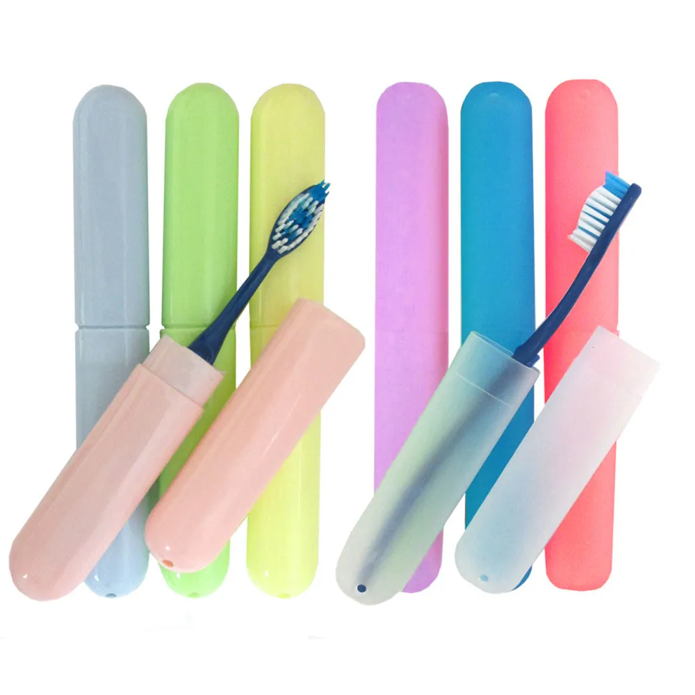 8 Pack Toothbrush Case Holders Travel Cover New Tube Plastic Box Multicolor Set