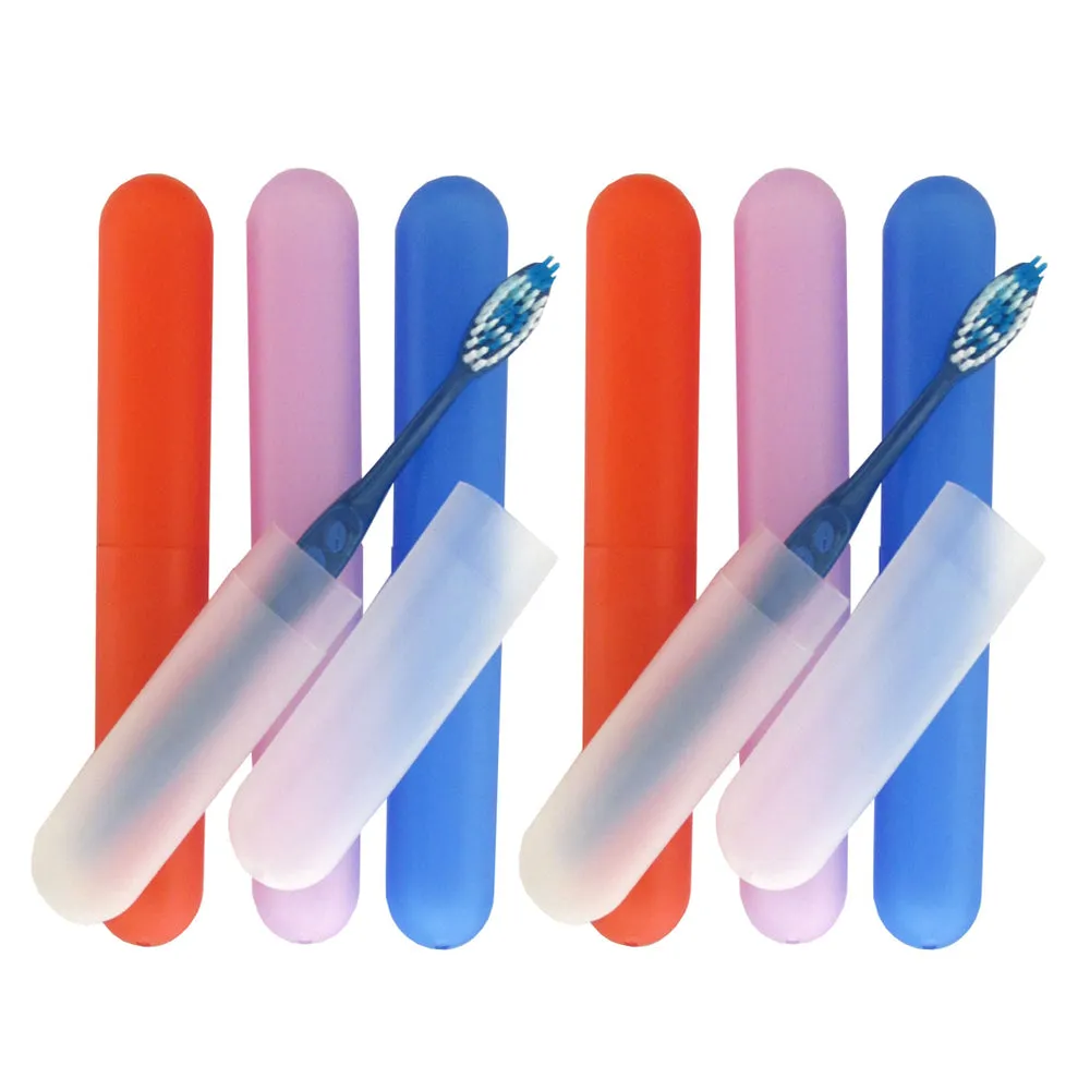 8 Pack Toothbrush Case Holders Travel Cover New Tube Plastic Box Multicolor Set