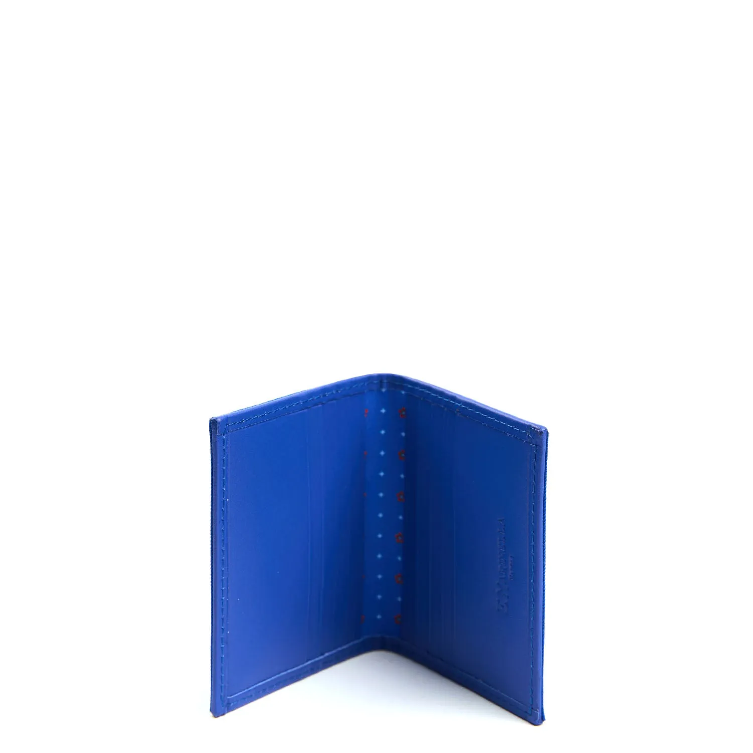 BLUETTE SILK AND LEATHER FOLDING CARD HOLDER