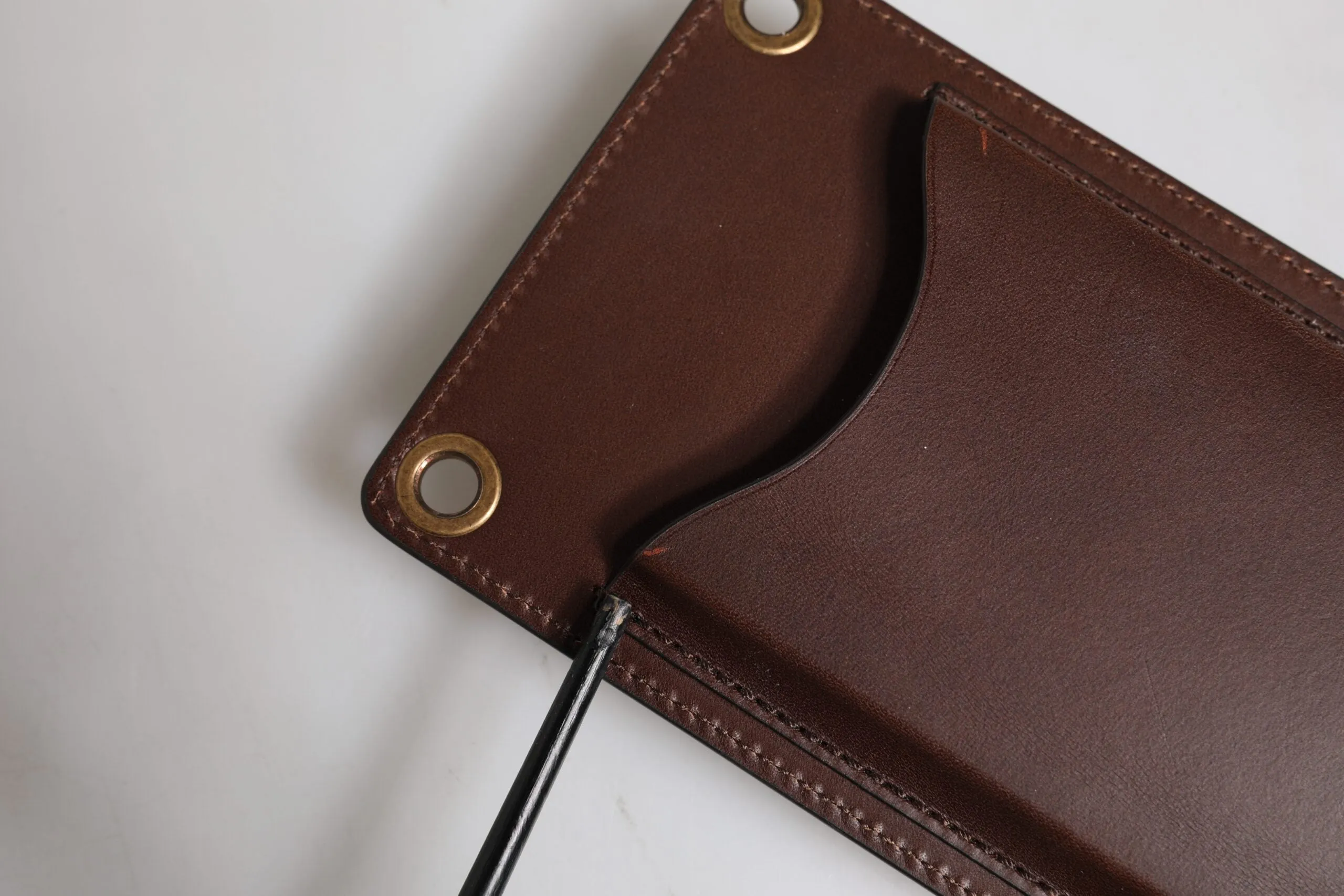 Brown Leather Neck Strap Cross Body Sling Bag