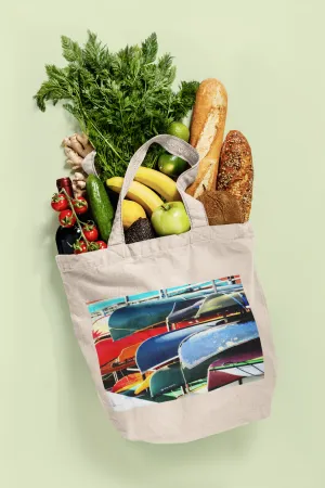 Canoes  - Natural Tote Bag ~ Sharon Dawn Collection