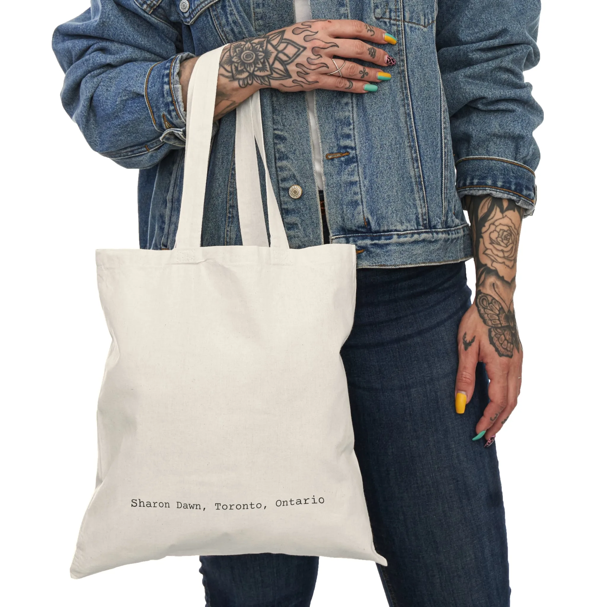Cat playing a guitar - Natural Tote Bag ~ Sharon Dawn Collection