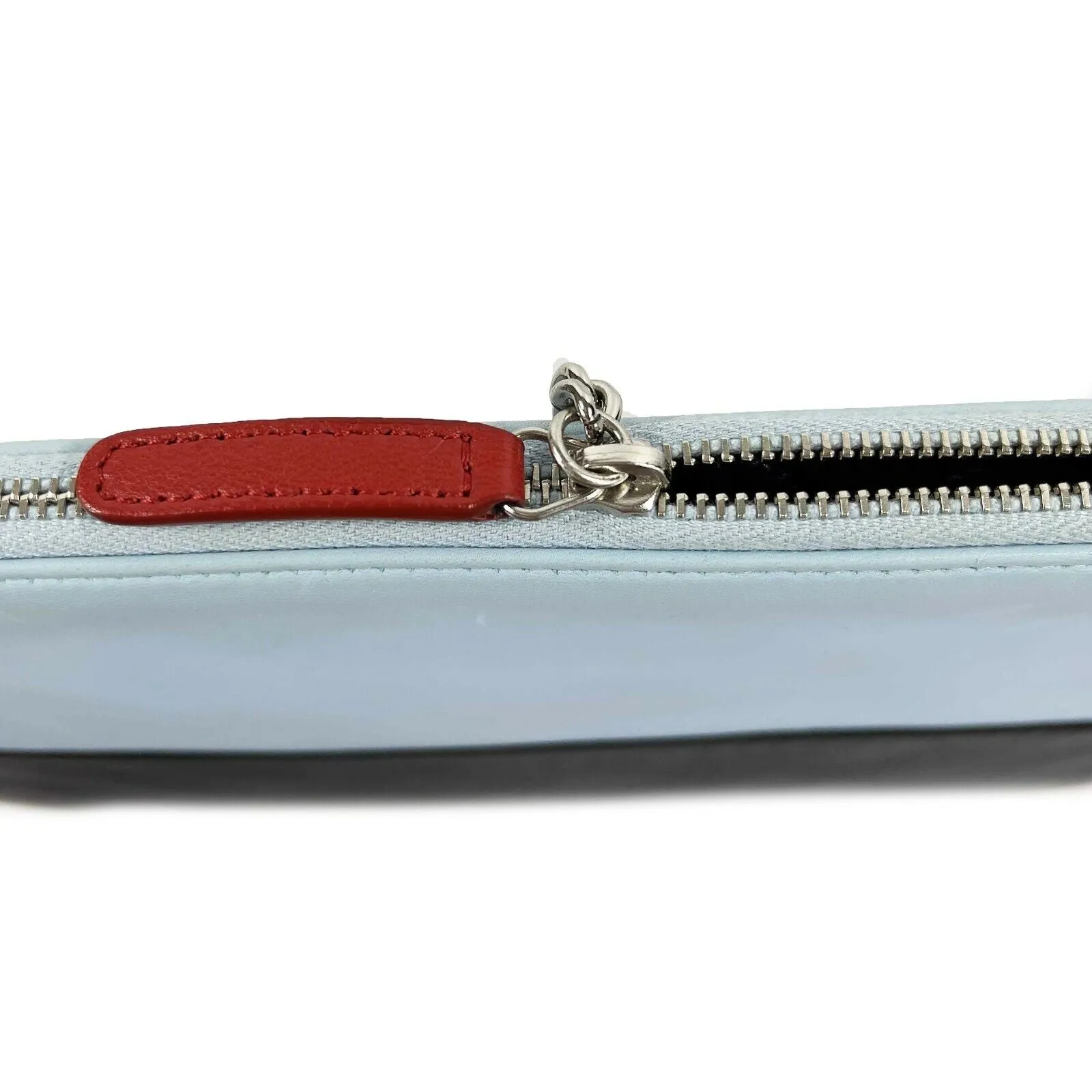 CHANEL - 16P Medium Airline Lambskin Leather Pouch /Clutch - Blue Red Black - CC