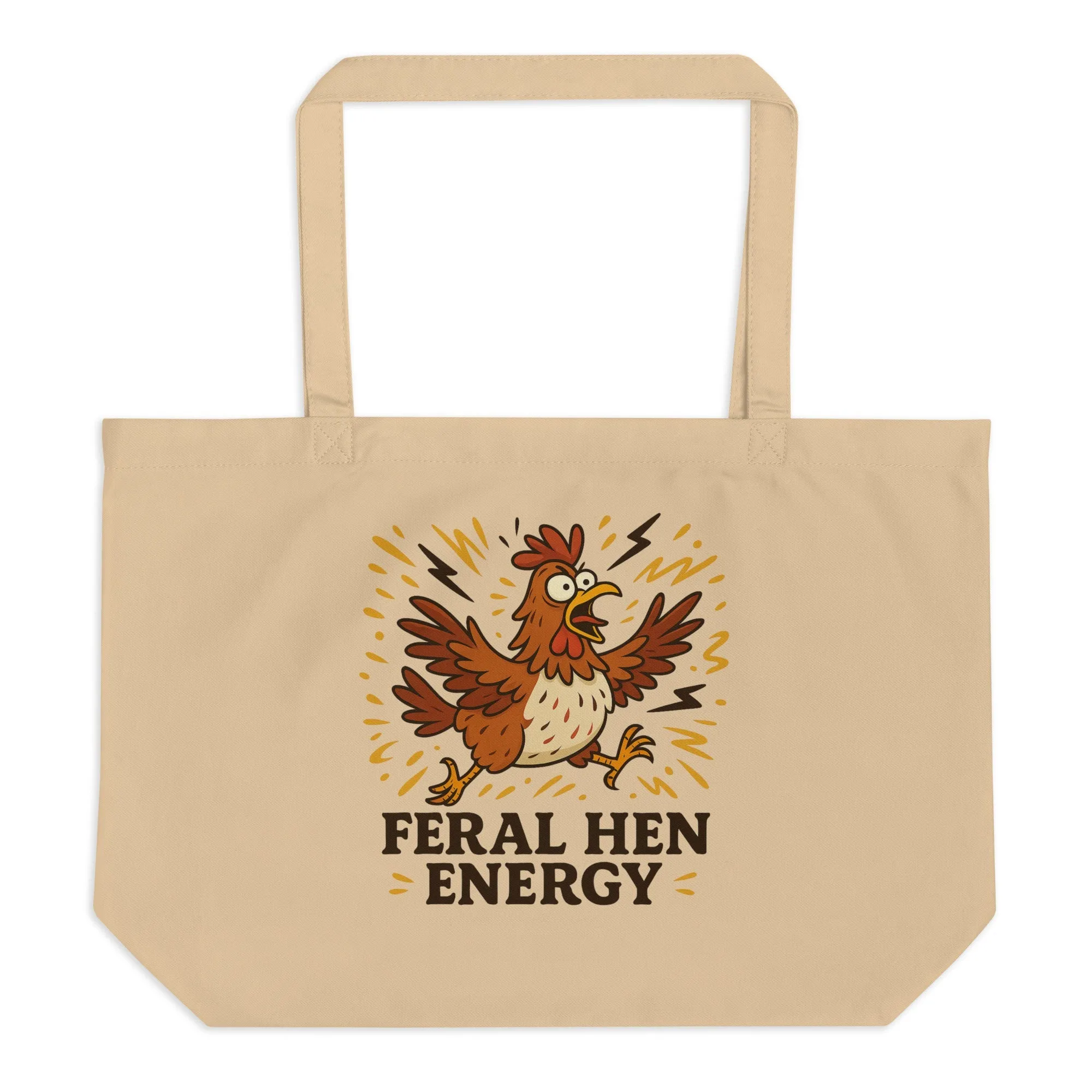 Feral Hen Energy Large Eco Tote Bag