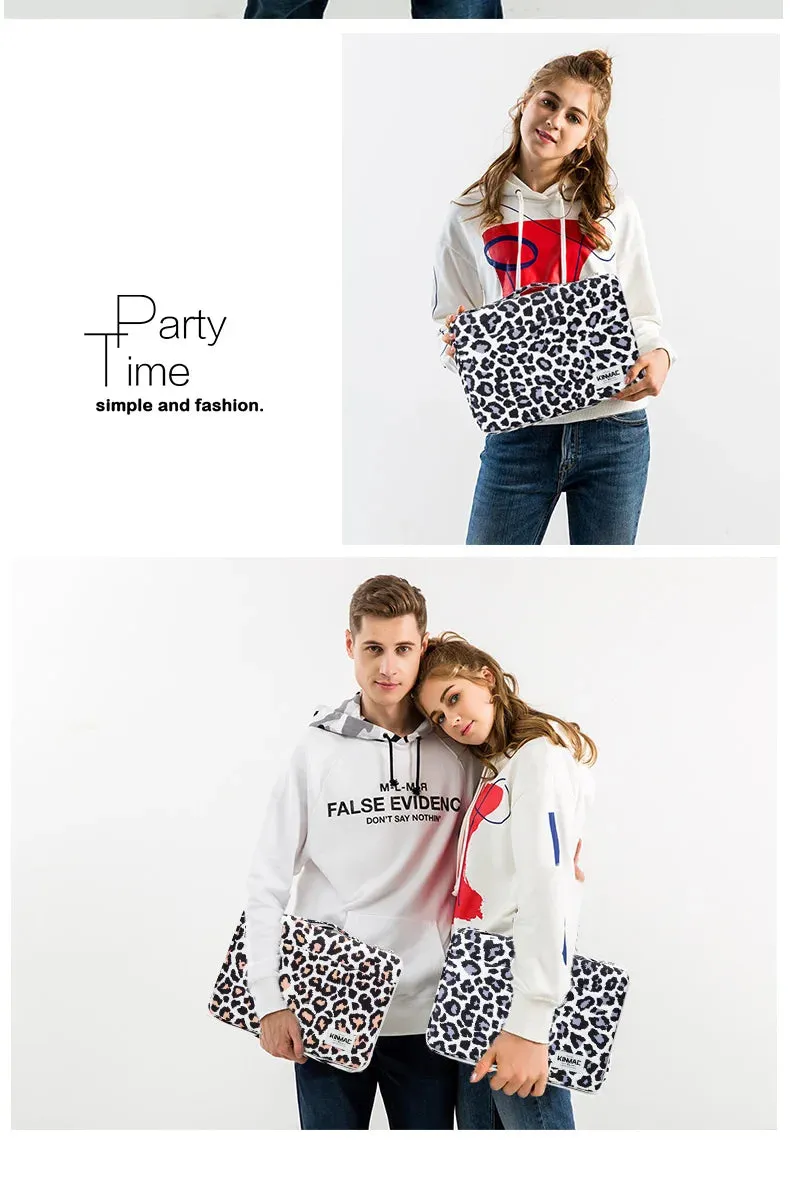 For Macbook Air Pro M1 12,13.3,14,15.4,15.6 Inch Leopard Hand & Laptop Bag