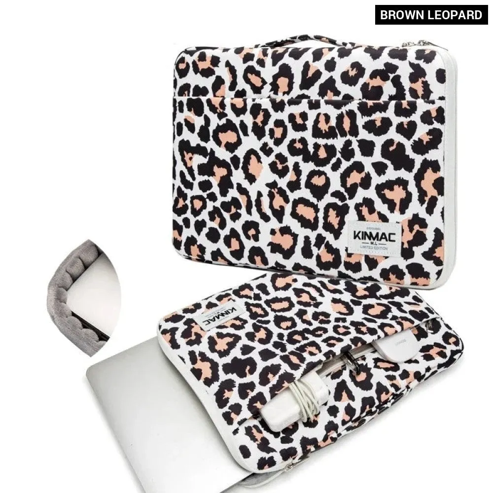 For Macbook Air Pro M1 12,13.3,14,15.4,15.6 Inch Leopard Hand & Laptop Bag