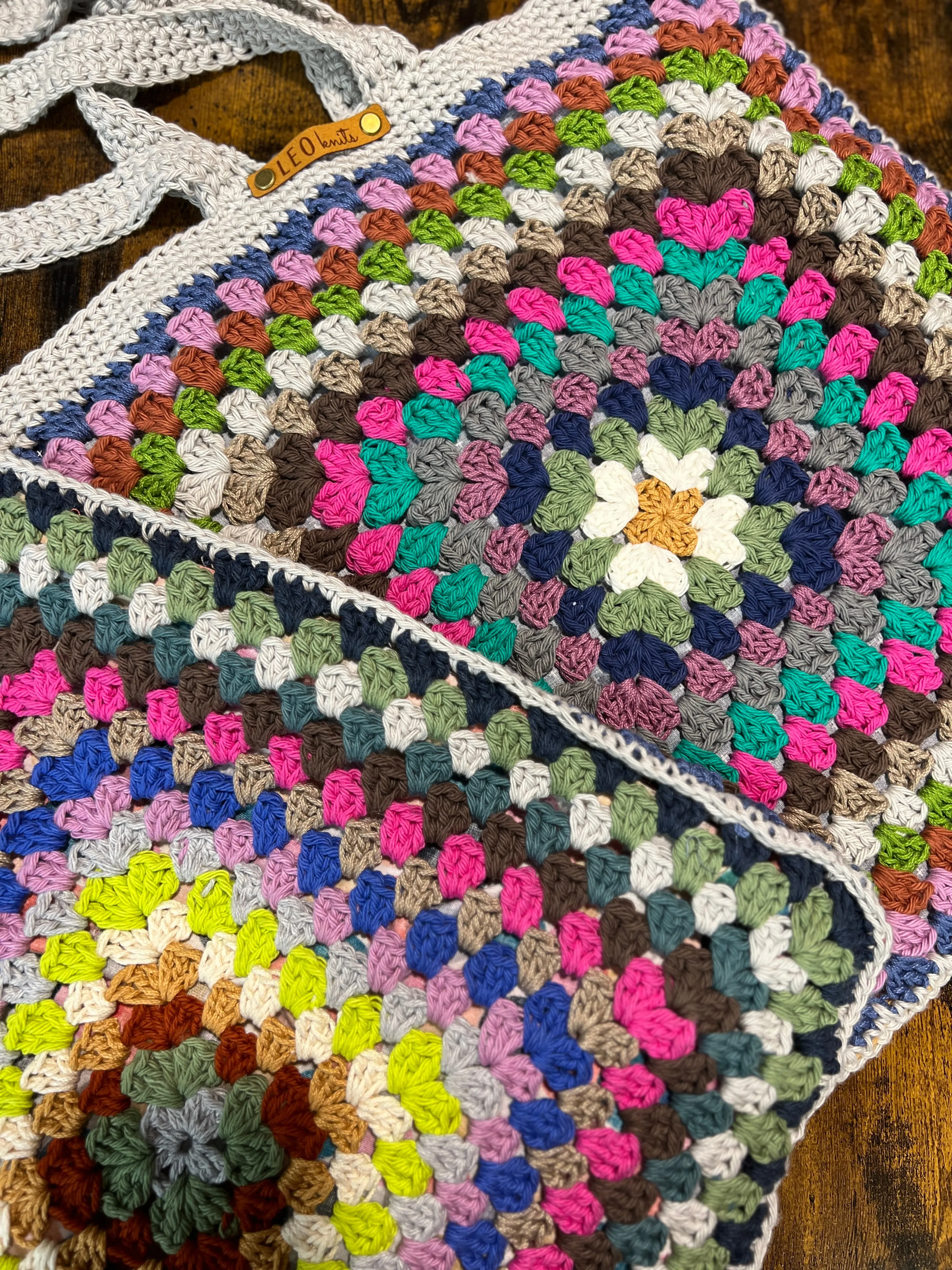 Granny Square Lined Tote