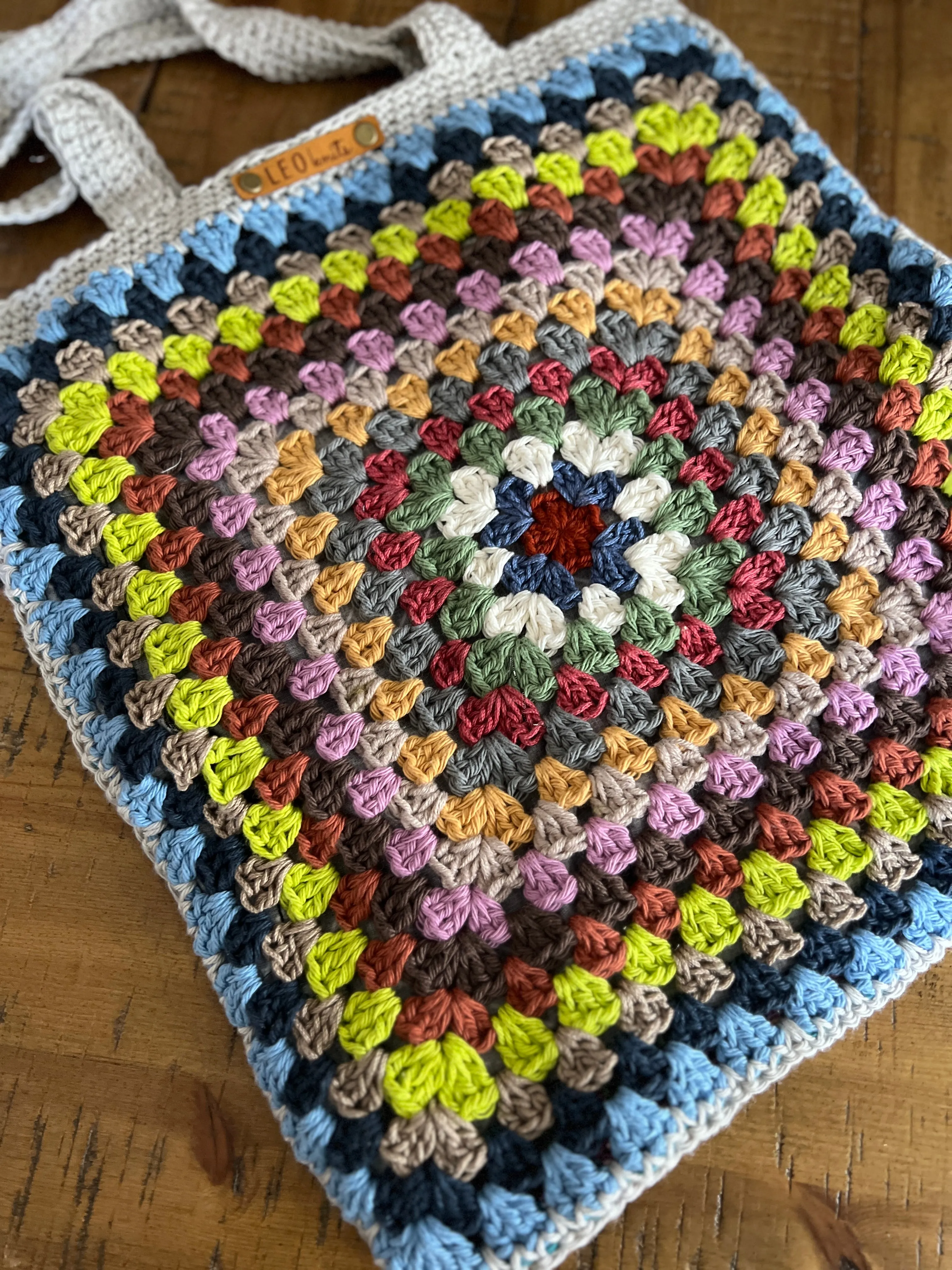 Granny Square Lined Tote