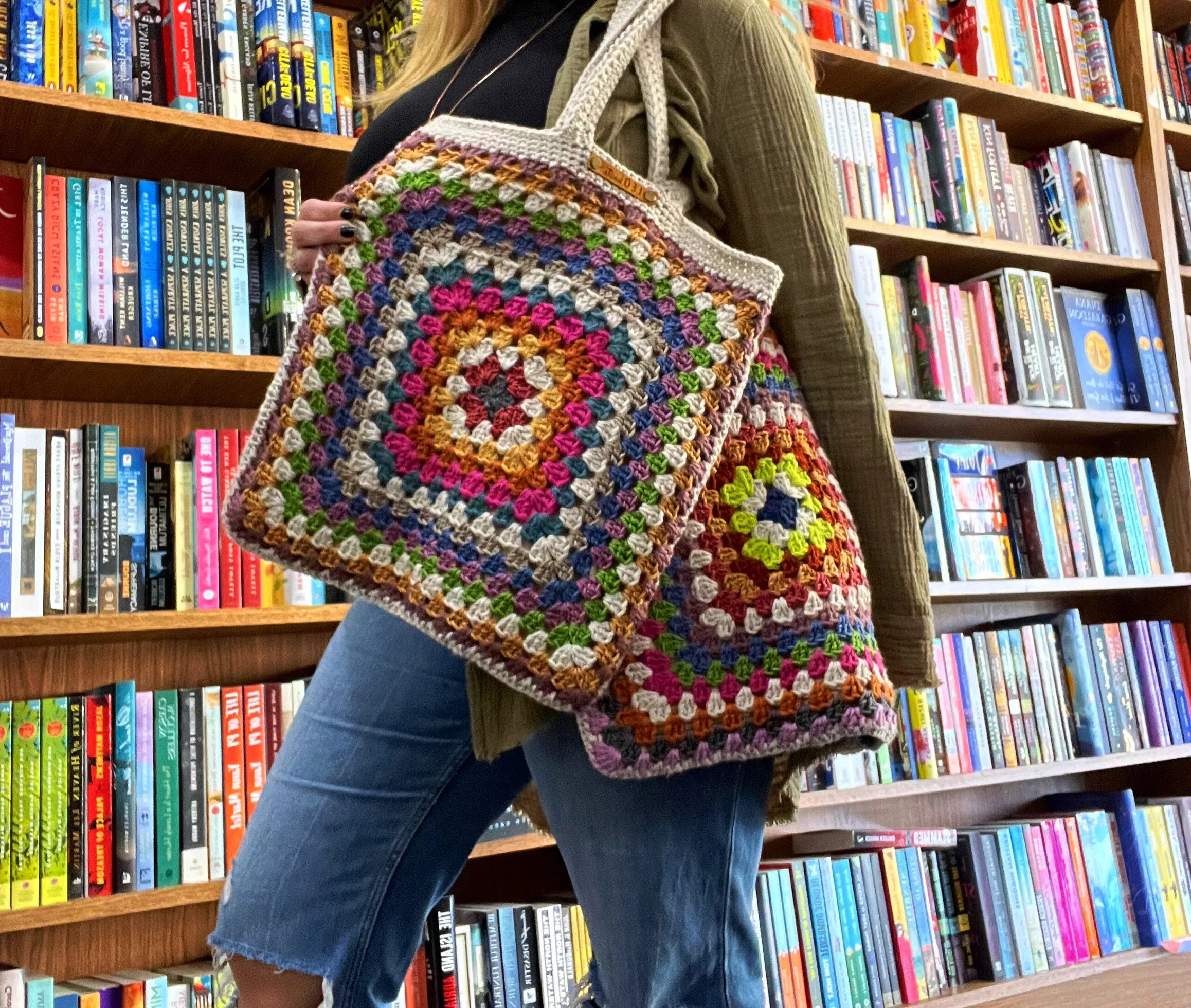 Granny Square Lined Tote