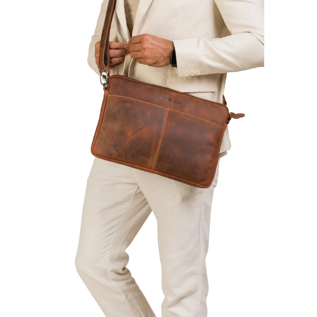 Greenwood Leather - Leather Laptop Sleeve - 13 / 15 / 16 inch with Strap GWLP06