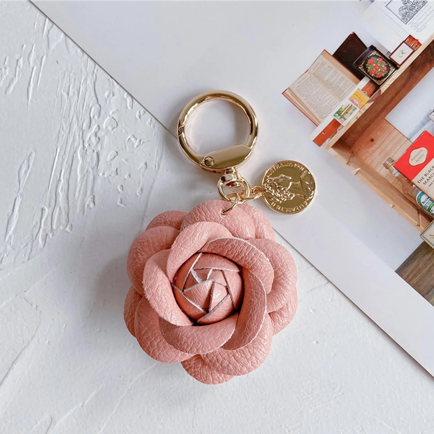 Leather Bag Charm for Handbags Flower Purse Charms for Women Trendy Gift