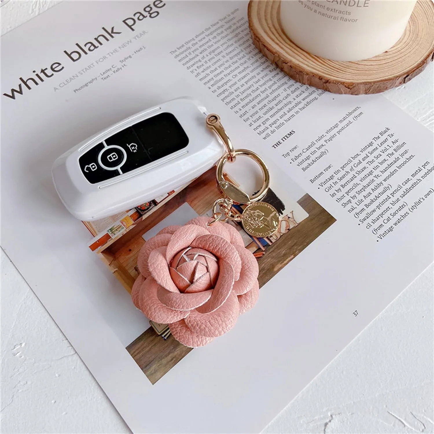Leather Bag Charm for Handbags Flower Purse Charms for Women Trendy Gift