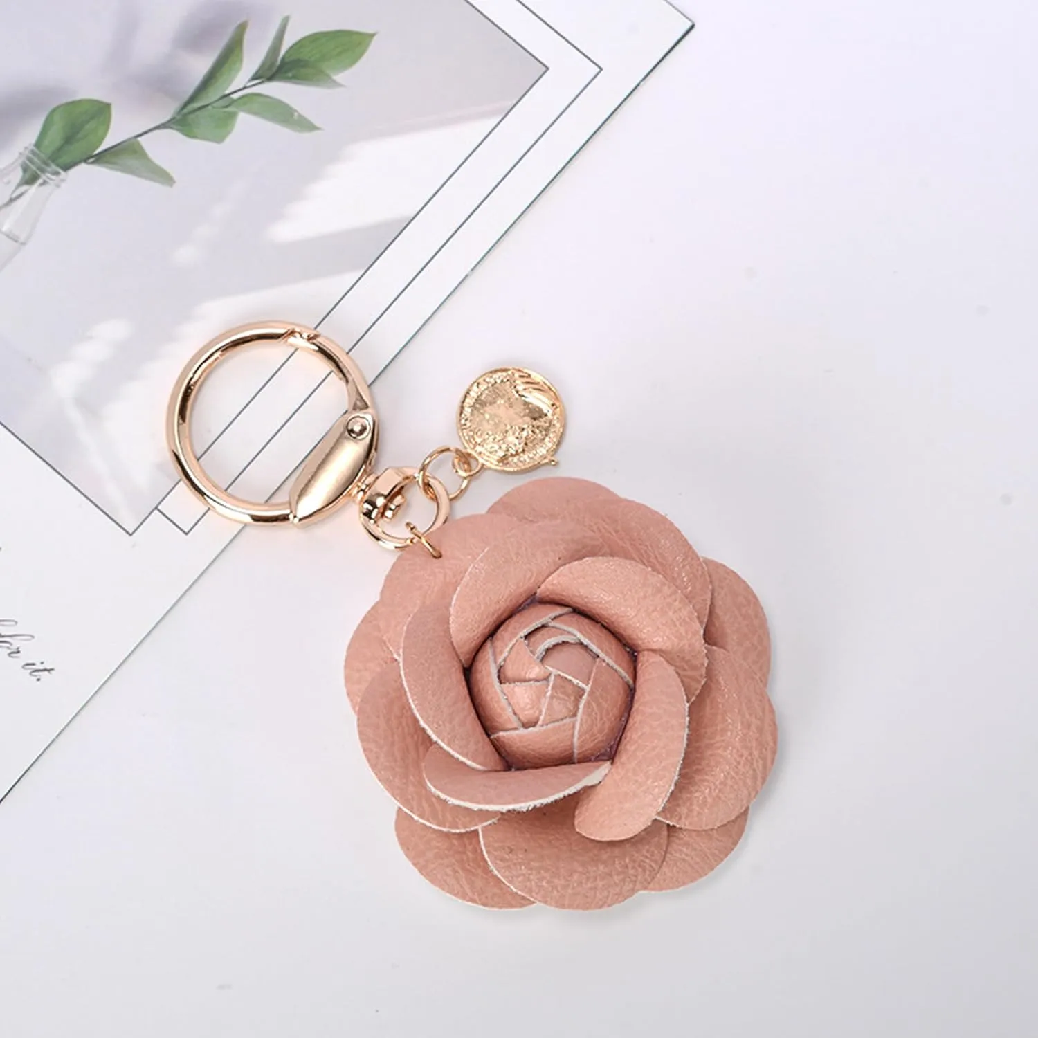 Leather Bag Charm for Handbags Flower Purse Charms for Women Trendy Gift