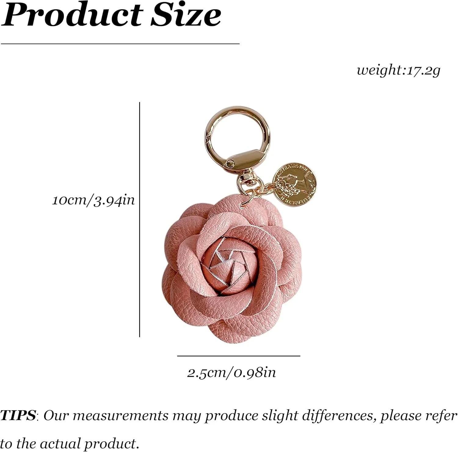 Leather Bag Charm for Handbags Flower Purse Charms for Women Trendy Gift