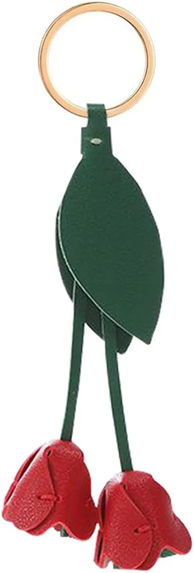 Leather Leaf Flower Keychain, Pu Leather Cute Bohemian Accessory Keychain, Portable Key Ring Charm For Women's Wallet Pendant