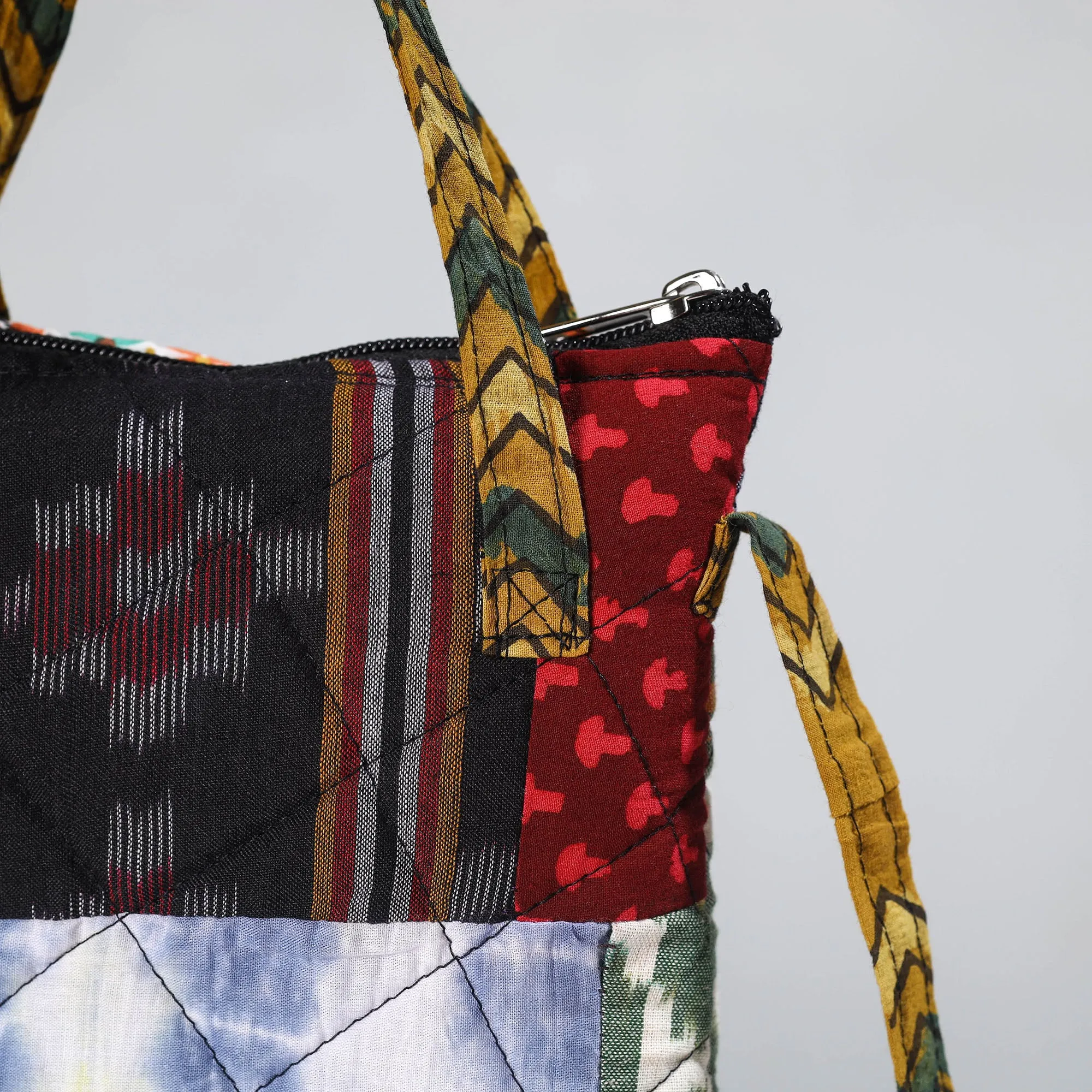 Multicolor - Handmade Quilted Cotton Patchwork Sling Bag 18