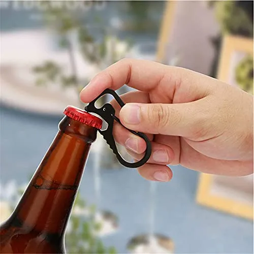 Retractable Keychains Key Rings,Multitool Carabiner Key Belt Clip Badge Holder Reel with Wire Rope Bottle Opener (3Pack)