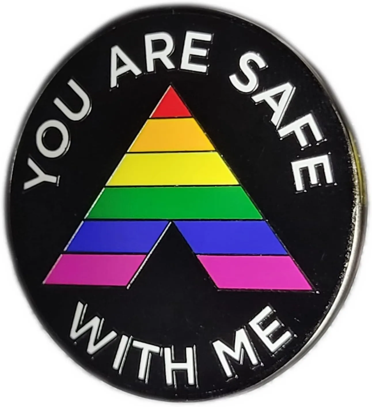 Safe With Me Ally Enamel Pin For LGBT  Allies