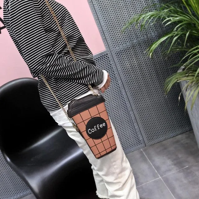 Women Shoulder Bag Coffee Cup Stly Leather crossbody bags for women Satchel Totes #LREL
