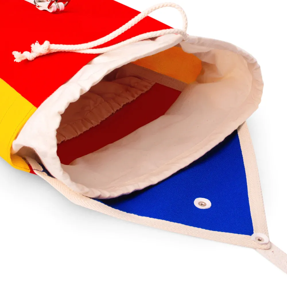 ykra backpack scout - blue, red and yellow