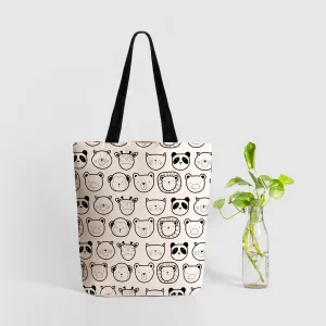 Zipper Tote Bag - Cute Animals