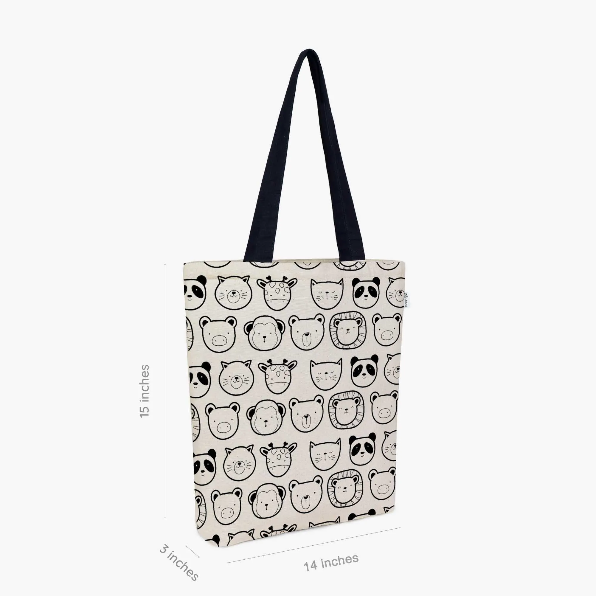 Zipper Tote Bag - Cute Animals