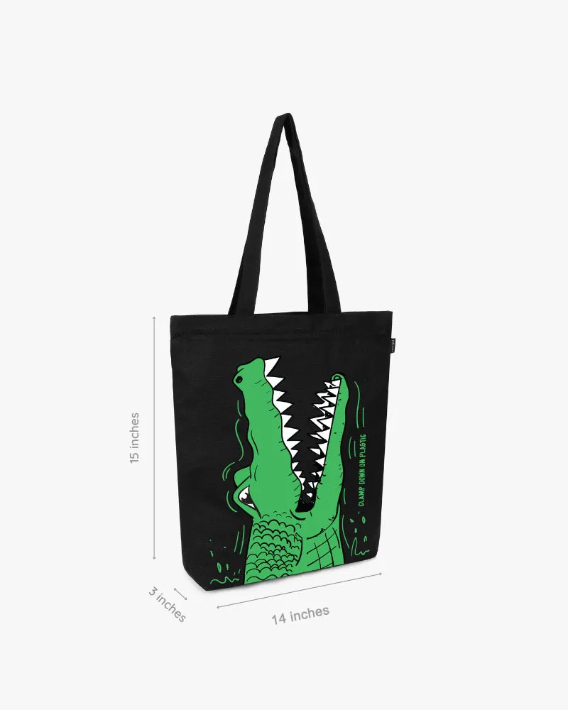 Zipper Tote Bag - Hungry Crocs